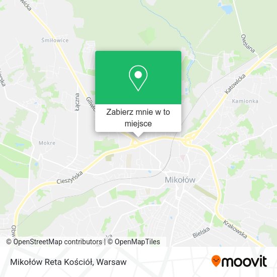 Mapa Mikołów Reta Kościół