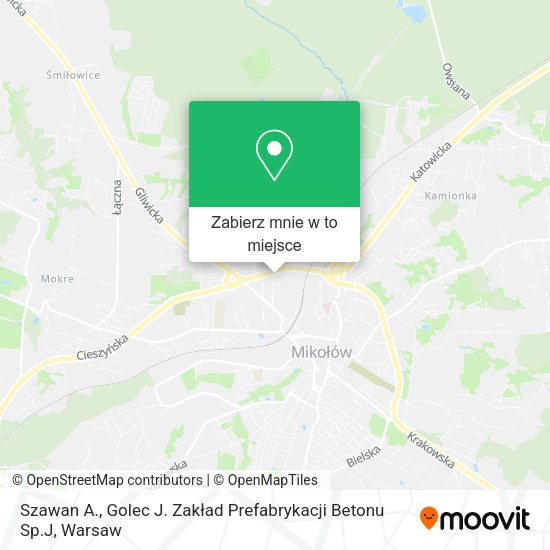 Mapa Szawan A., Golec J. Zakład Prefabrykacji Betonu Sp.J