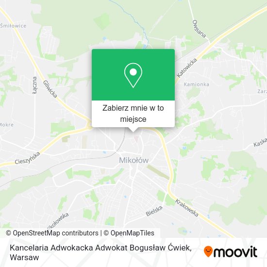 Mapa Kancelaria Adwokacka Adwokat Bogusław Ćwiek