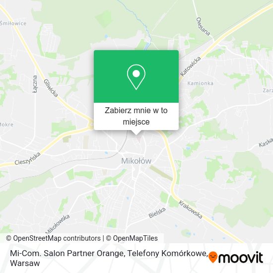 Mapa Mi-Com. Salon Partner Orange, Telefony Komórkowe