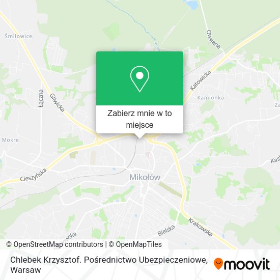 Mapa Chlebek Krzysztof. Pośrednictwo Ubezpieczeniowe