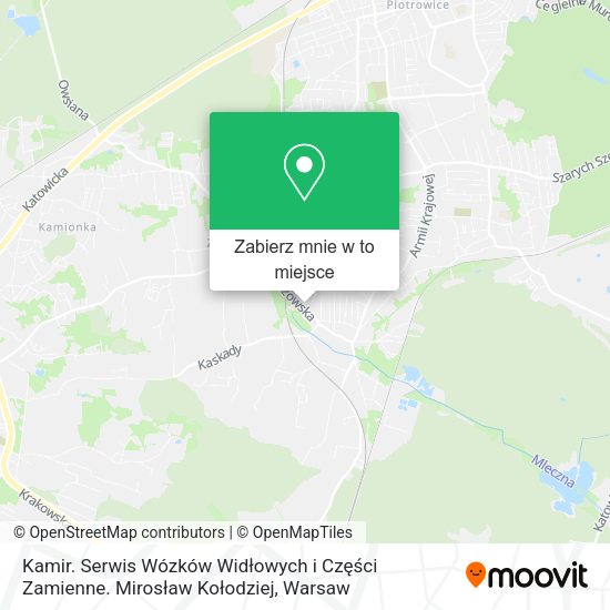 Mapa Kamir. Serwis Wózków Widłowych i Części Zamienne. Mirosław Kołodziej