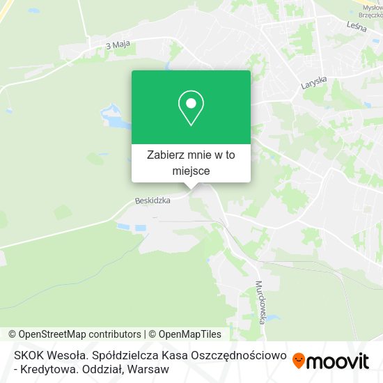 Mapa SKOK Wesoła. Spółdzielcza Kasa Oszczędnościowo - Kredytowa. Oddział