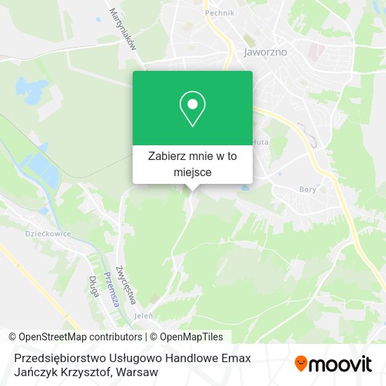 Mapa Przedsiębiorstwo Usługowo Handlowe Emax Jańczyk Krzysztof