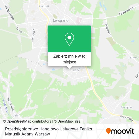 Mapa Przedsiębiorstwo Handlowo Usługowe Feniks Matusik Adam