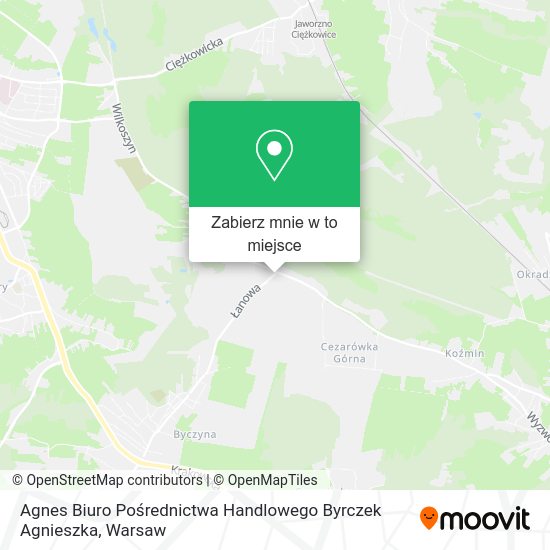 Mapa Agnes Biuro Pośrednictwa Handlowego Byrczek Agnieszka