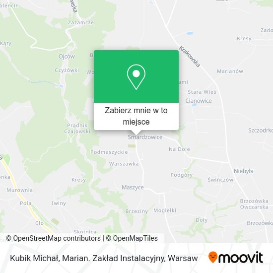 Mapa Kubik Michał, Marian. Zakład Instalacyjny