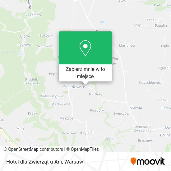 Mapa Hotel dla Zwierząt u Ani