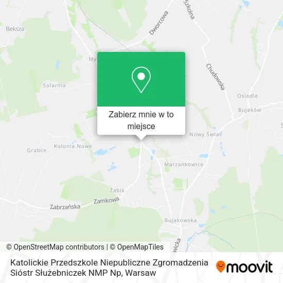 Mapa Katolickie Przedszkole Niepubliczne Zgromadzenia Sióstr Służebniczek NMP Np