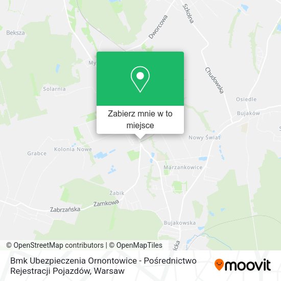 Mapa Bmk Ubezpieczenia Ornontowice - Pośrednictwo Rejestracji Pojazdów