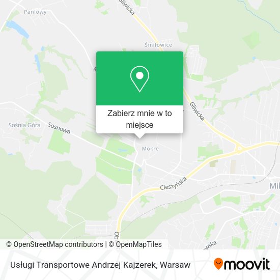 Mapa Usługi Transportowe Andrzej Kajzerek