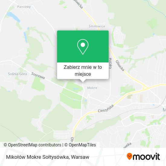 Mapa Mikołów Mokre Sołtysówka