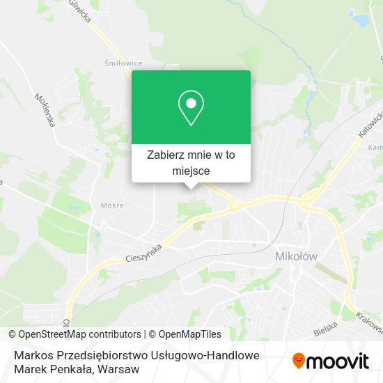 Mapa Markos Przedsiębiorstwo Usługowo-Handlowe Marek Penkała