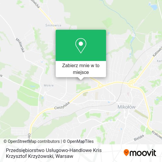 Mapa Przedsiębiorstwo Usługowo-Handlowe Kris Krzysztof Krzyżowski