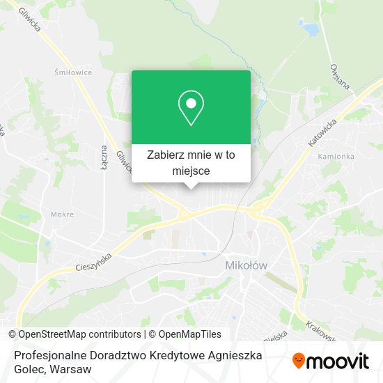 Mapa Profesjonalne Doradztwo Kredytowe Agnieszka Golec