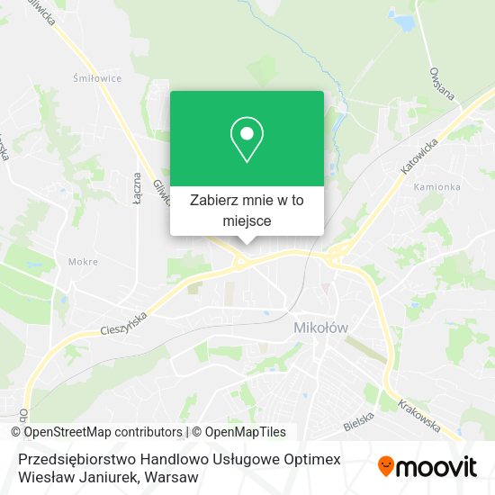 Mapa Przedsiębiorstwo Handlowo Usługowe Optimex Wiesław Janiurek