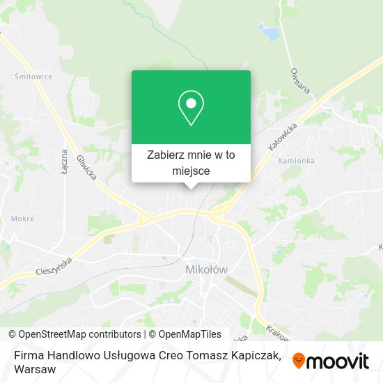 Mapa Firma Handlowo Usługowa Creo Tomasz Kapiczak