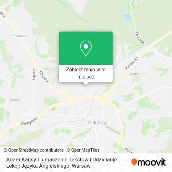 Mapa Adam Kansy Tlumaczenie Tekstów i Udzielanie Lekcji Języka Angielskiego