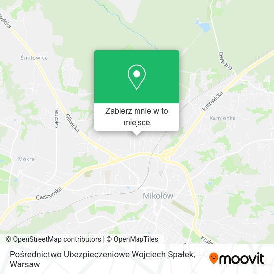 Mapa Pośrednictwo Ubezpieczeniowe Wojciech Spałek