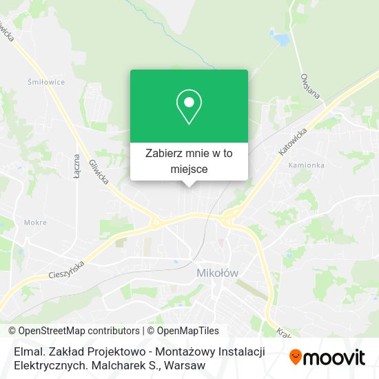 Mapa Elmal. Zakład Projektowo - Montażowy Instalacji Elektrycznych. Malcharek S.