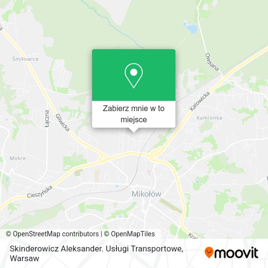 Mapa Skinderowicz Aleksander. Usługi Transportowe