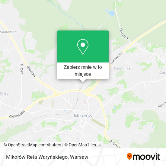 Mapa Mikołów Reta Waryńskiego