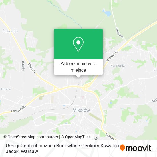 Mapa Usługi Geotechniczne i Budowlane Geokom Kawalec Jacek