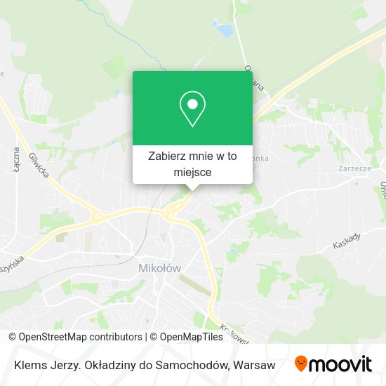 Mapa Klems Jerzy. Okładziny do Samochodów