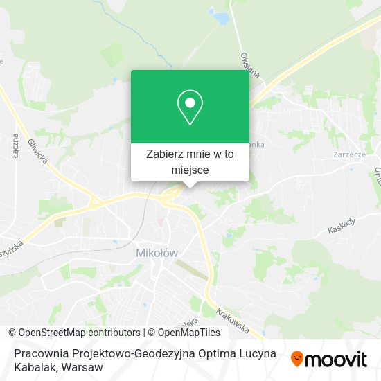 Mapa Pracownia Projektowo-Geodezyjna Optima Lucyna Kabalak