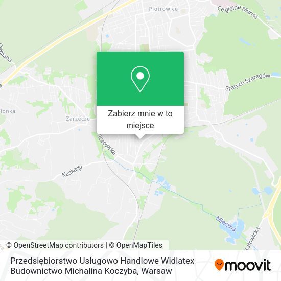 Mapa Przedsiębiorstwo Usługowo Handlowe Widlatex Budownictwo Michalina Koczyba