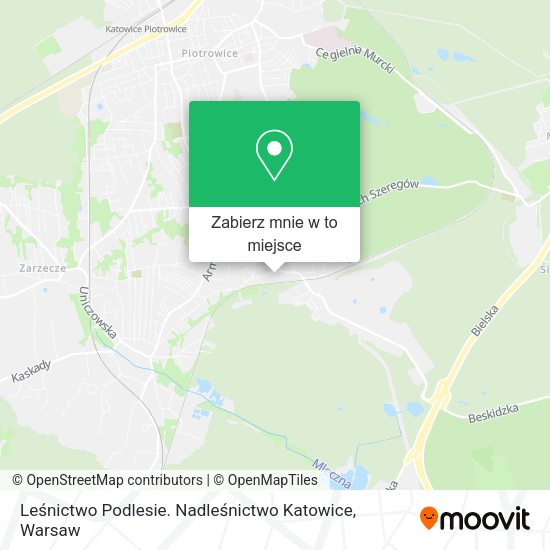 Mapa Leśnictwo Podlesie. Nadleśnictwo Katowice