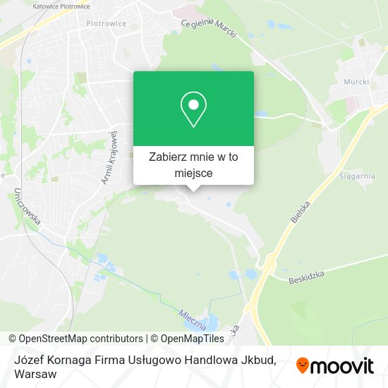 Mapa Józef Kornaga Firma Usługowo Handlowa Jkbud