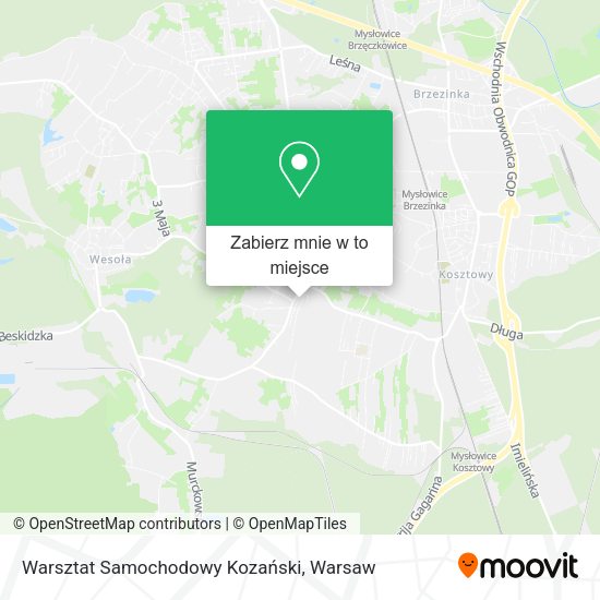 Mapa Warsztat Samochodowy Kozański