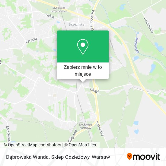 Mapa Dąbrowska Wanda. Sklep Odzieżowy