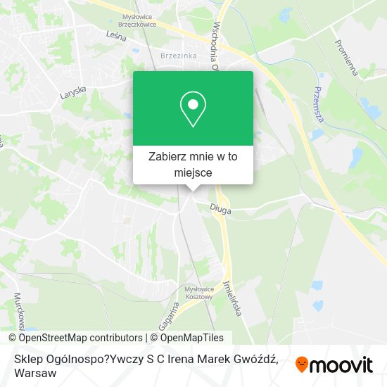 Mapa Sklep Ogólnospo?Ywczy S C Irena Marek Gwóźdź