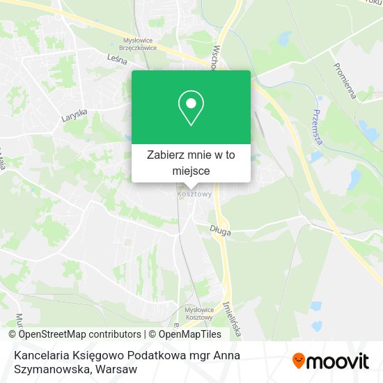 Mapa Kancelaria Księgowo Podatkowa mgr Anna Szymanowska