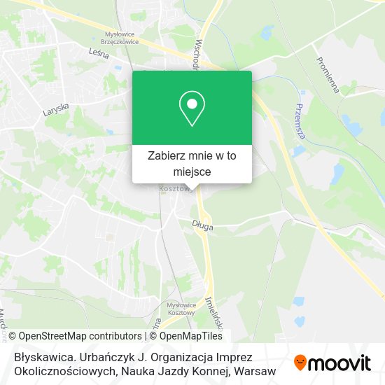 Mapa Błyskawica. Urbańczyk J. Organizacja Imprez Okolicznościowych, Nauka Jazdy Konnej