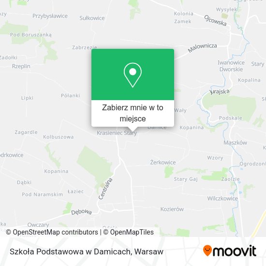 Mapa Szkoła Podstawowa w Damicach