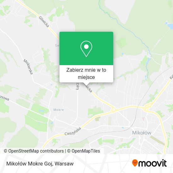 Mapa Mikołów Mokre Goj