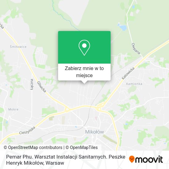 Mapa Pemar Phu. Warsztat Instalacji Sanitarnych. Peszke Henryk Mikołów