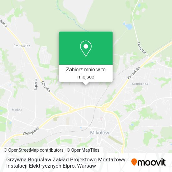 Mapa Grzywna Bogusław Zakład Projektowo Montażowy Instalacji Elektrycznych Elpro