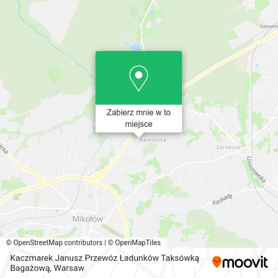 Mapa Kaczmarek Janusz Przewóz Ładunków Taksówką Bagażową