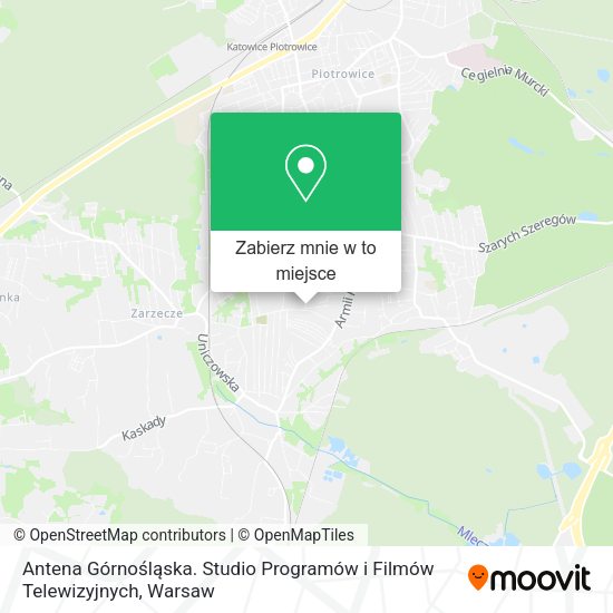 Mapa Antena Górnośląska. Studio Programów i Filmów Telewizyjnych