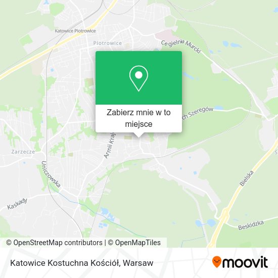 Mapa Katowice Kostuchna Kościół