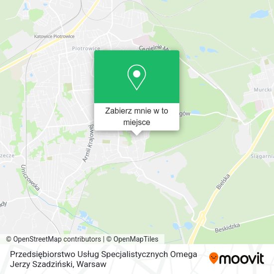 Mapa Przedsiębiorstwo Usług Specjalistycznych Omega Jerzy Szadziński