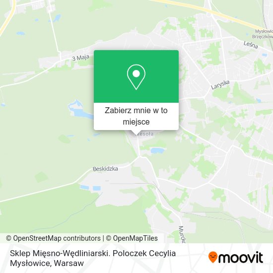 Mapa Sklep Mięsno-Wędliniarski. Poloczek Cecylia Mysłowice