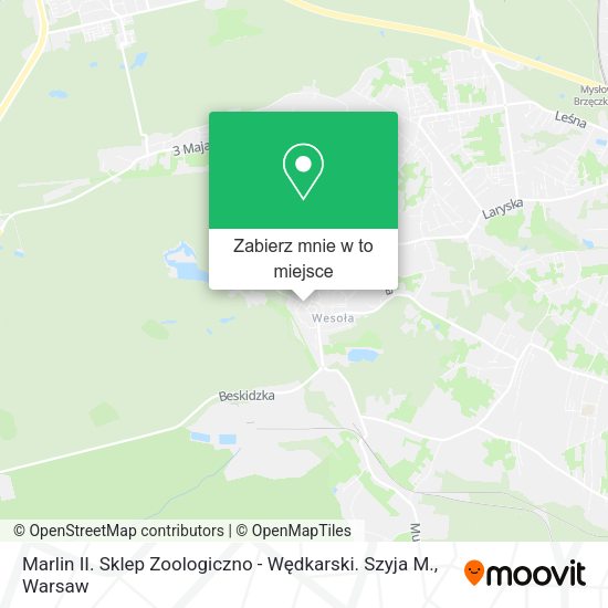 Mapa Marlin II. Sklep Zoologiczno - Wędkarski. Szyja M.