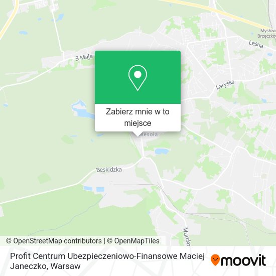 Mapa Profit Centrum Ubezpieczeniowo-Finansowe Maciej Janeczko