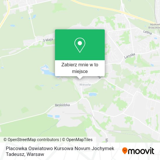 Mapa Placowka Oswiatowo Kursowa Novum Jochymek Tadeusz