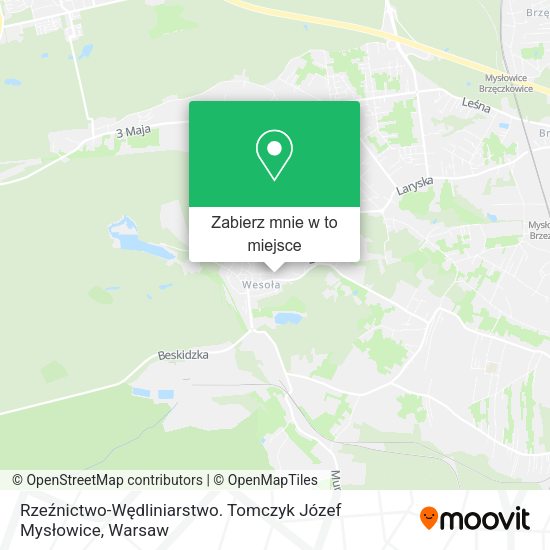 Mapa Rzeźnictwo-Wędliniarstwo. Tomczyk Józef Mysłowice